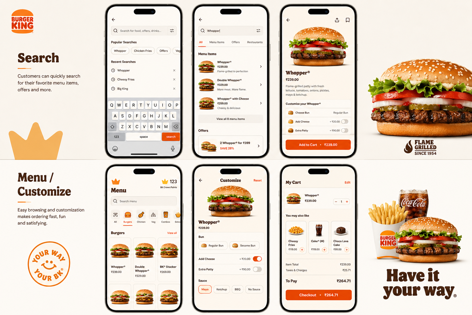 Burger King App — Search & Menu